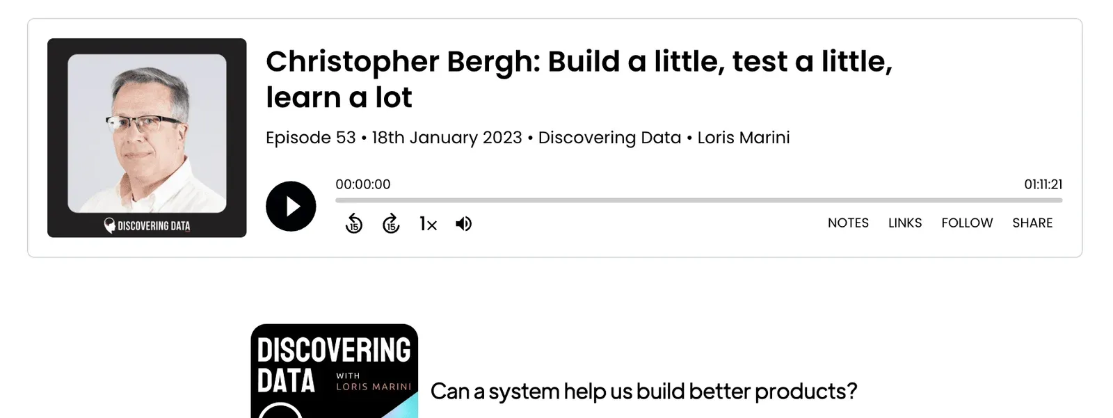 Podcast: Discovering Data: Build a little, test a little, learn a lot