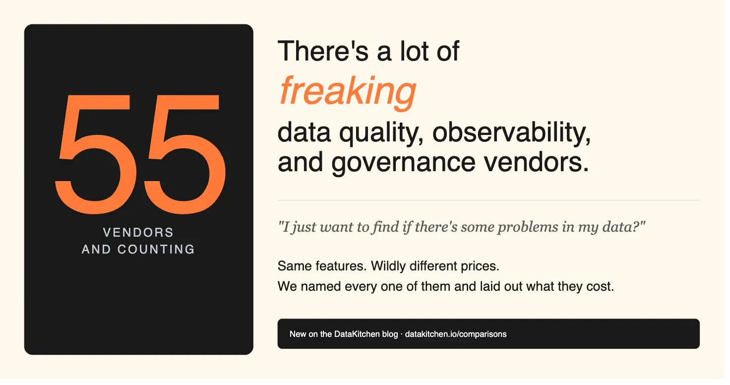 There are a lot of freaking data quality and data observability vendors