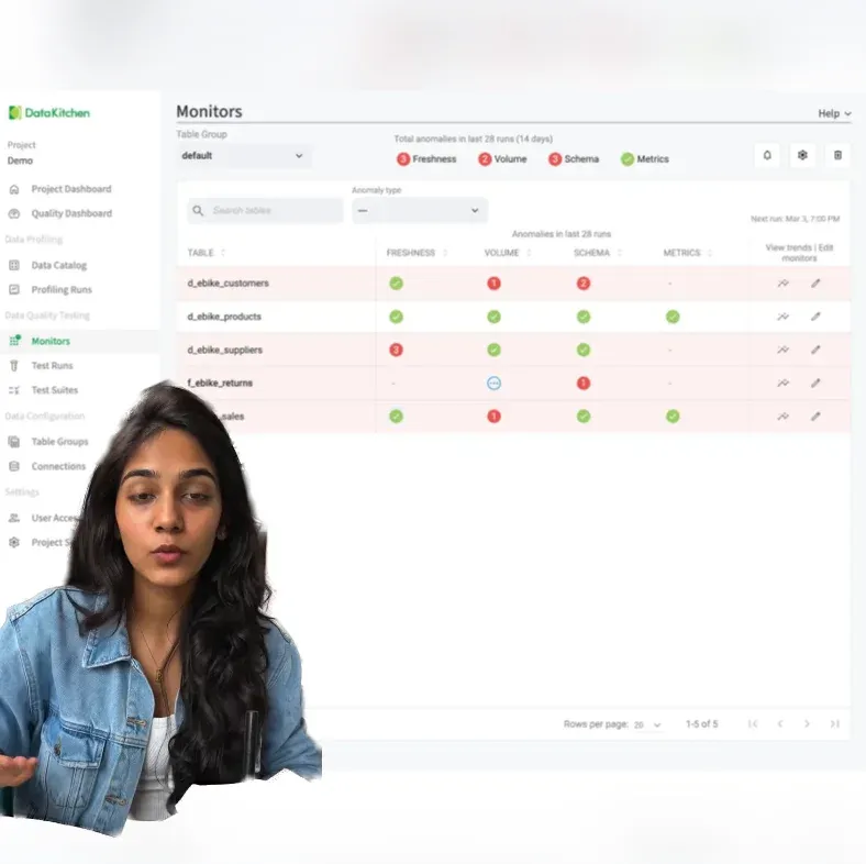 DataOps TestGen monitors view