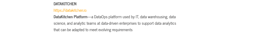 DataKitchen is listed in DBTA's Trend-Setting Products in Data and Information Management for 2021