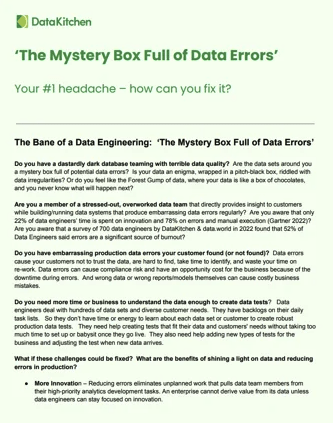 DataOps TestGen – ‘Mystery Box Full Of Data Errors’